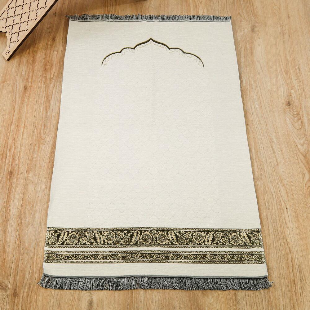 Osmanlı Sütunlu Şönil Seccade - Krem (75*115 cm)