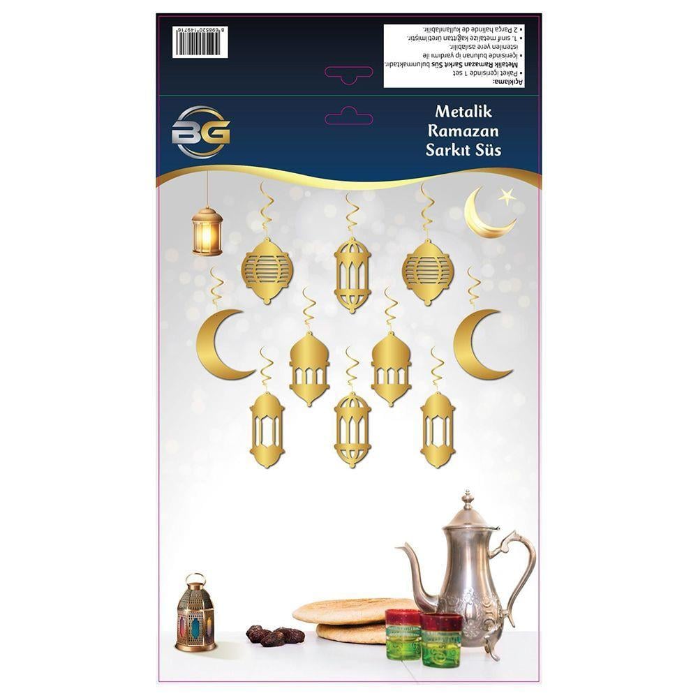 Ramazan Süsü Metalik Sarkıt Ramadan Kerim(Çift Taraflı Metalize Gold)