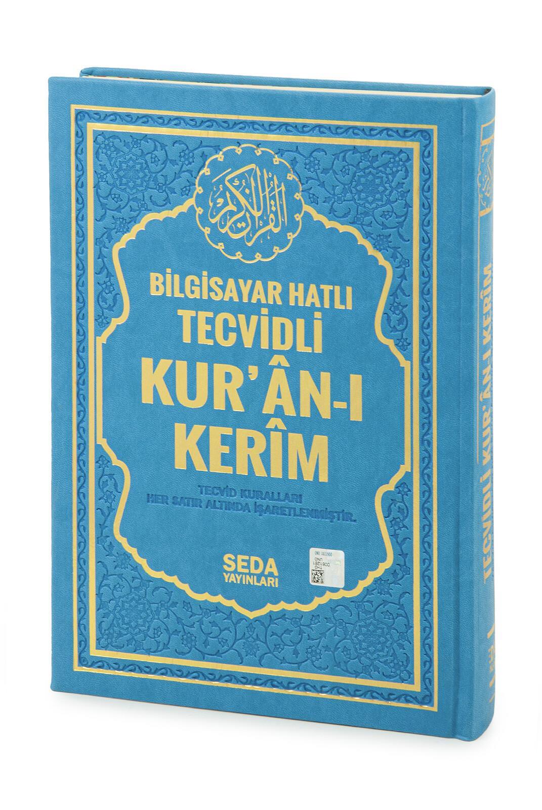 Satır Altı Tecvidli Kuranı Kerim - Bilgisayar Hatlı - Rahle Boy -  Mavi Renk - Seda Yayınları