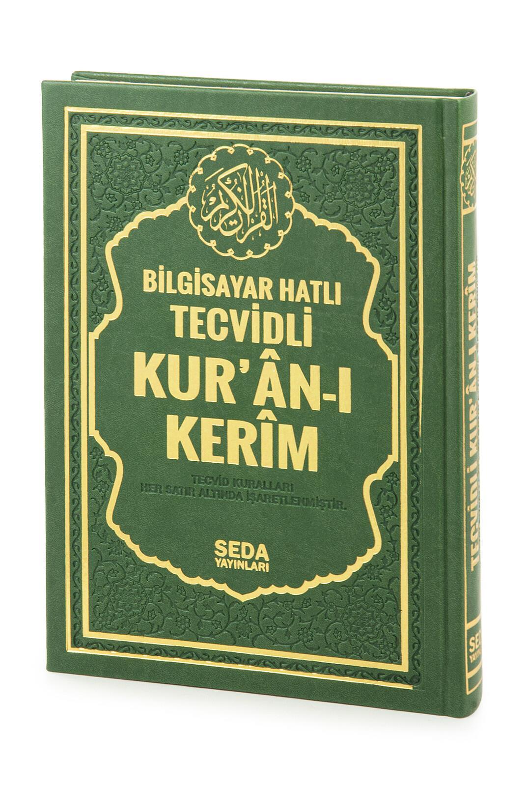 Satır Altı Tecvidli Kuranı Kerim - Bilgisayar Hatlı - Rahle Boy -  Koyu Yeşil Renk - Seda Yayınları