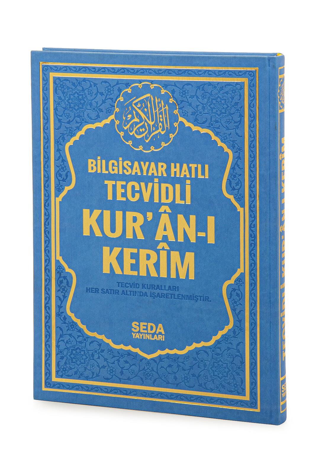 Satır Altı Tecvidli Kuranı Kerim - Bilgisayar Hatlı - Cami Boy - Mavi Renk - Seda Yayınları