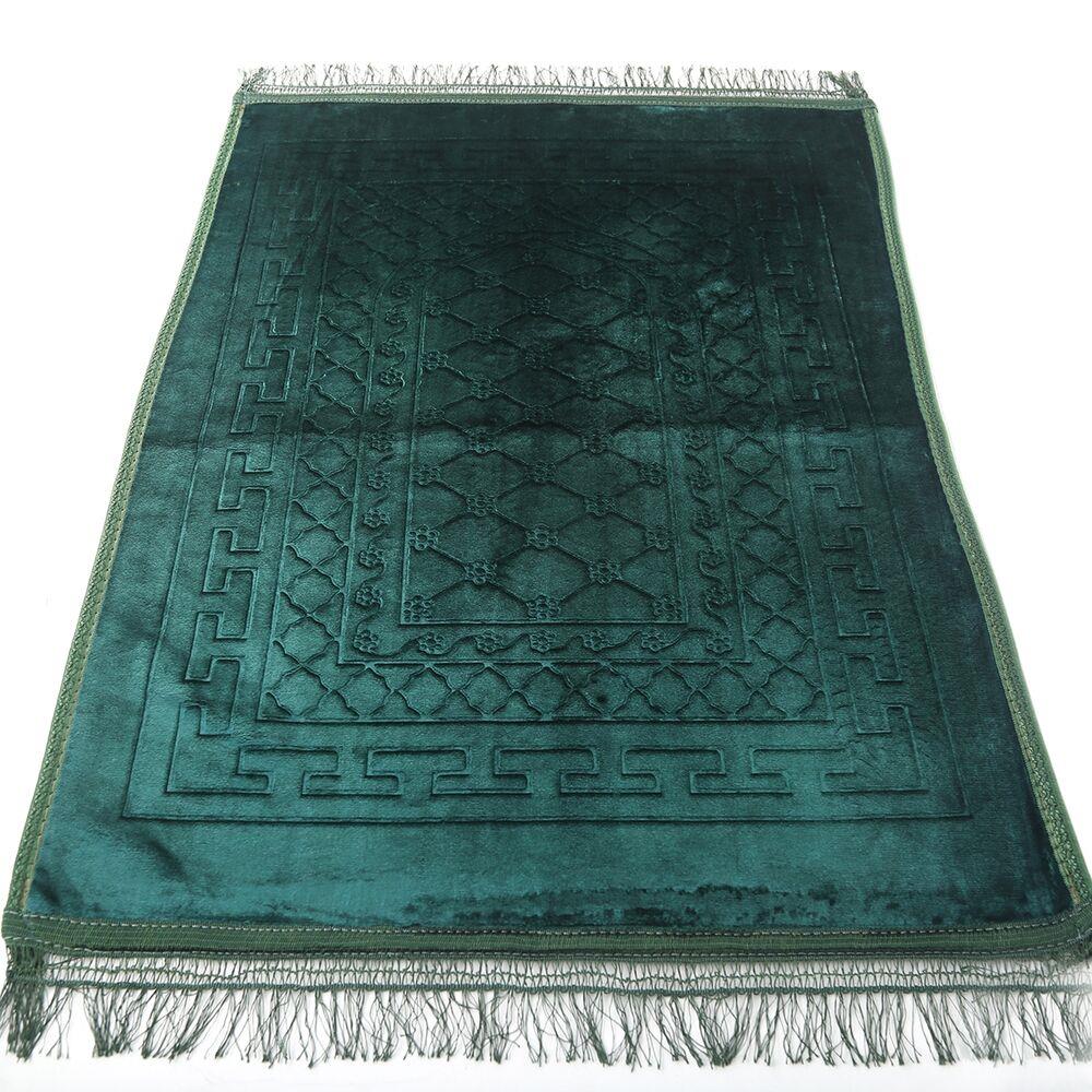 Soft Yumuşak Kadife Peluş Seccade Yeşil 70 x 110 cm - 1100 gr