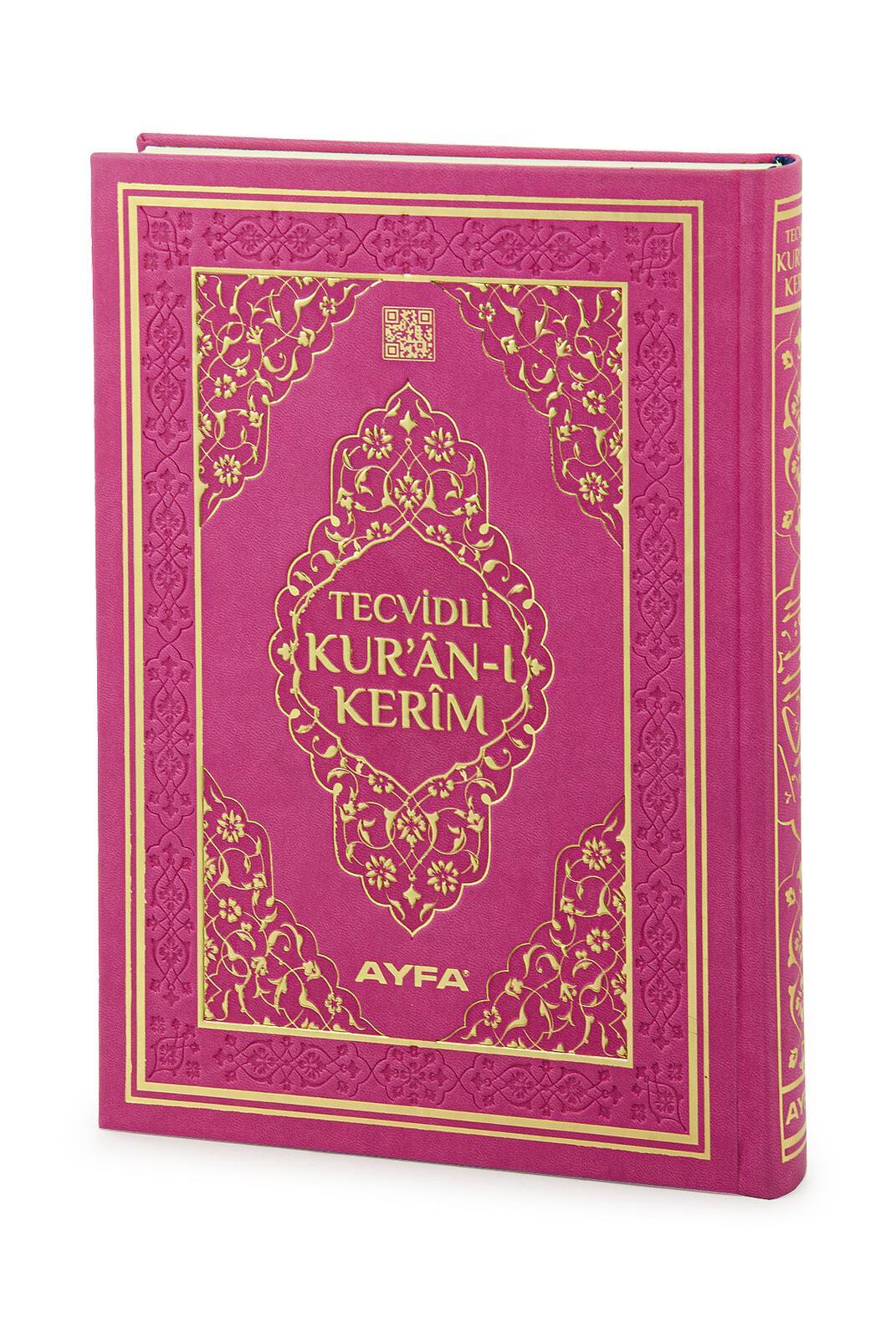 Tecvidli Kuranı Kerim - Termo Deri - Orta Boy - Pembe Renkli - Ayfa Yayınevi - Bilgisayar Hatlı