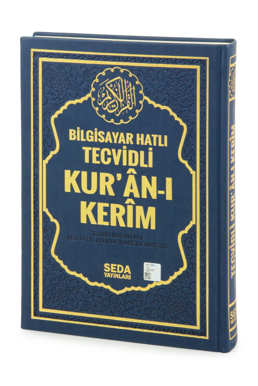 Termoderi Ciltli Satır Altı Tecvidli Kuranı Kerim - Bilgisayar Hatlı - Orta Boy -  Koyu Lacivert Renk - Seda Yayınları