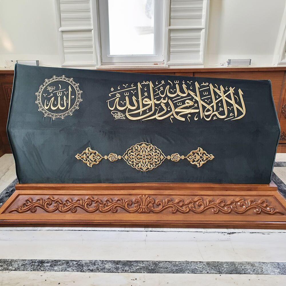 Türbe Tabut Örtüsü Sanduka & Puşide Kaanlar Vakfı kulliyesi ( Özel Ölçü Yapılmaktadır.) - Hayrat