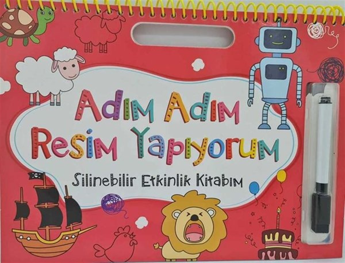 KolektifEgitim Etkinlik KitaplariAdım Adım Resim Yapıyorum - Silinebilir Etkinlik Kitabım - Kırmızı
