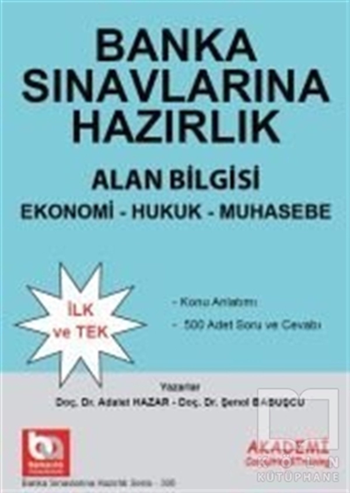 Adalet HazarSınavlara Hazırlık KitaplarıBanka Sınavlarına Hazırlık Alan Bilgisi