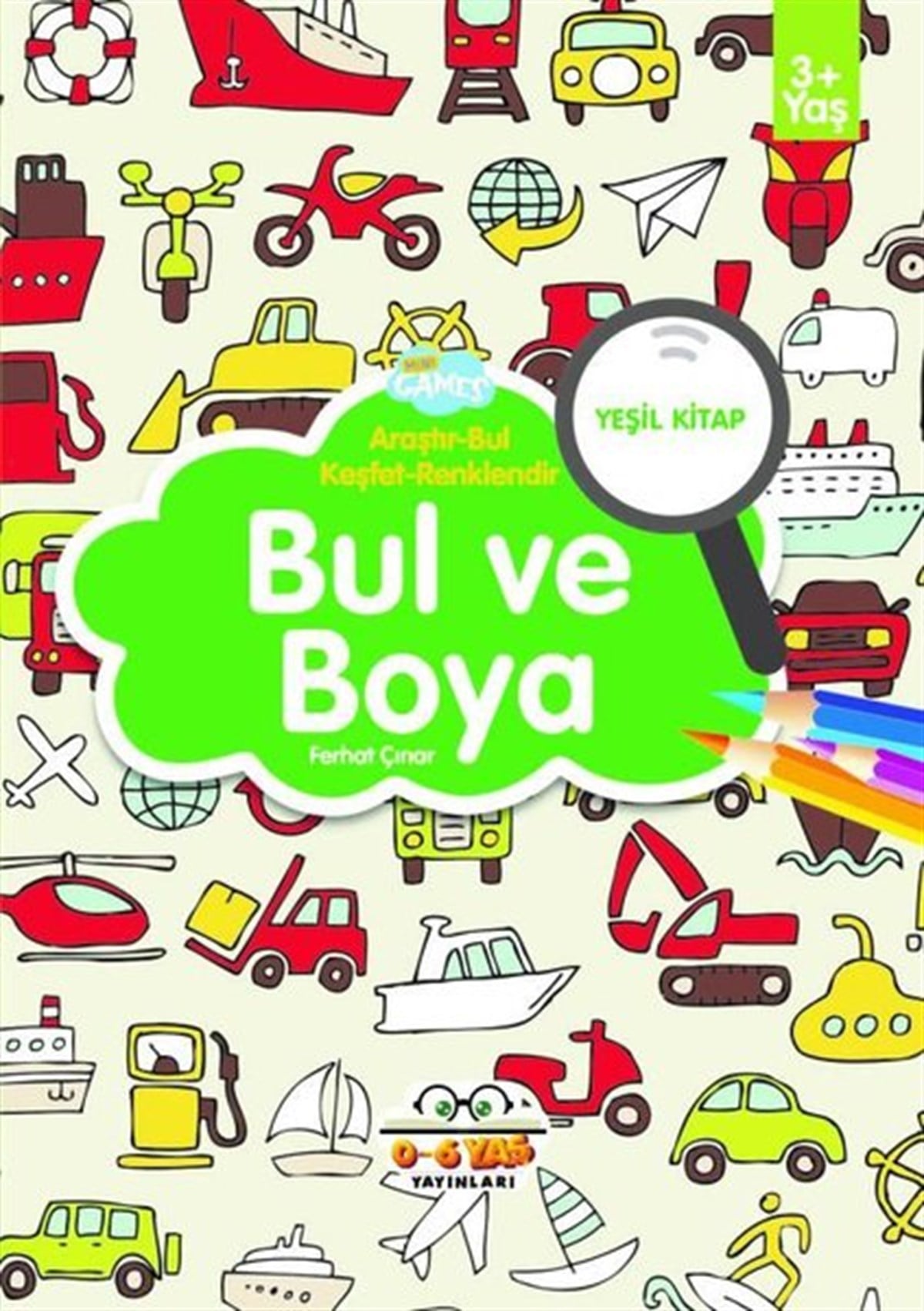 Ferhat ÇınarEgitim Etkinlik KitaplariBul ve Boya - Yeşil Kitap