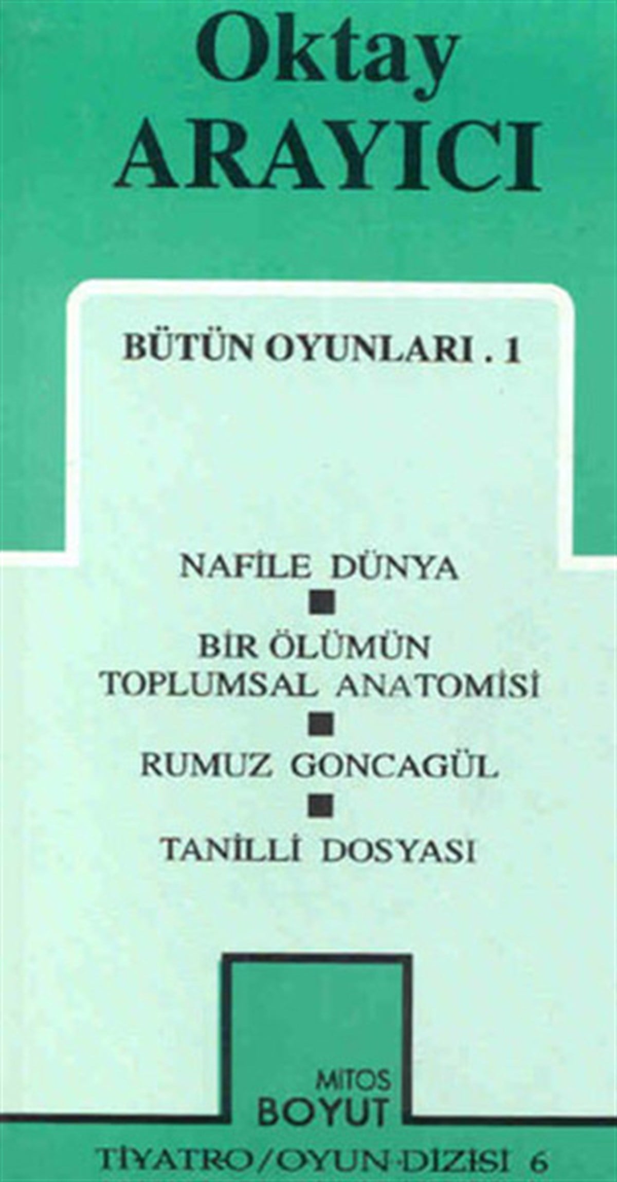 Oktay ArayıcıTürk OyunlarıBütün Oyunları 1-Nafile Dünya/Bir Ölümün Toplumsal Anatomisi /Rumuz Goncagül/Tanilli Dosyası