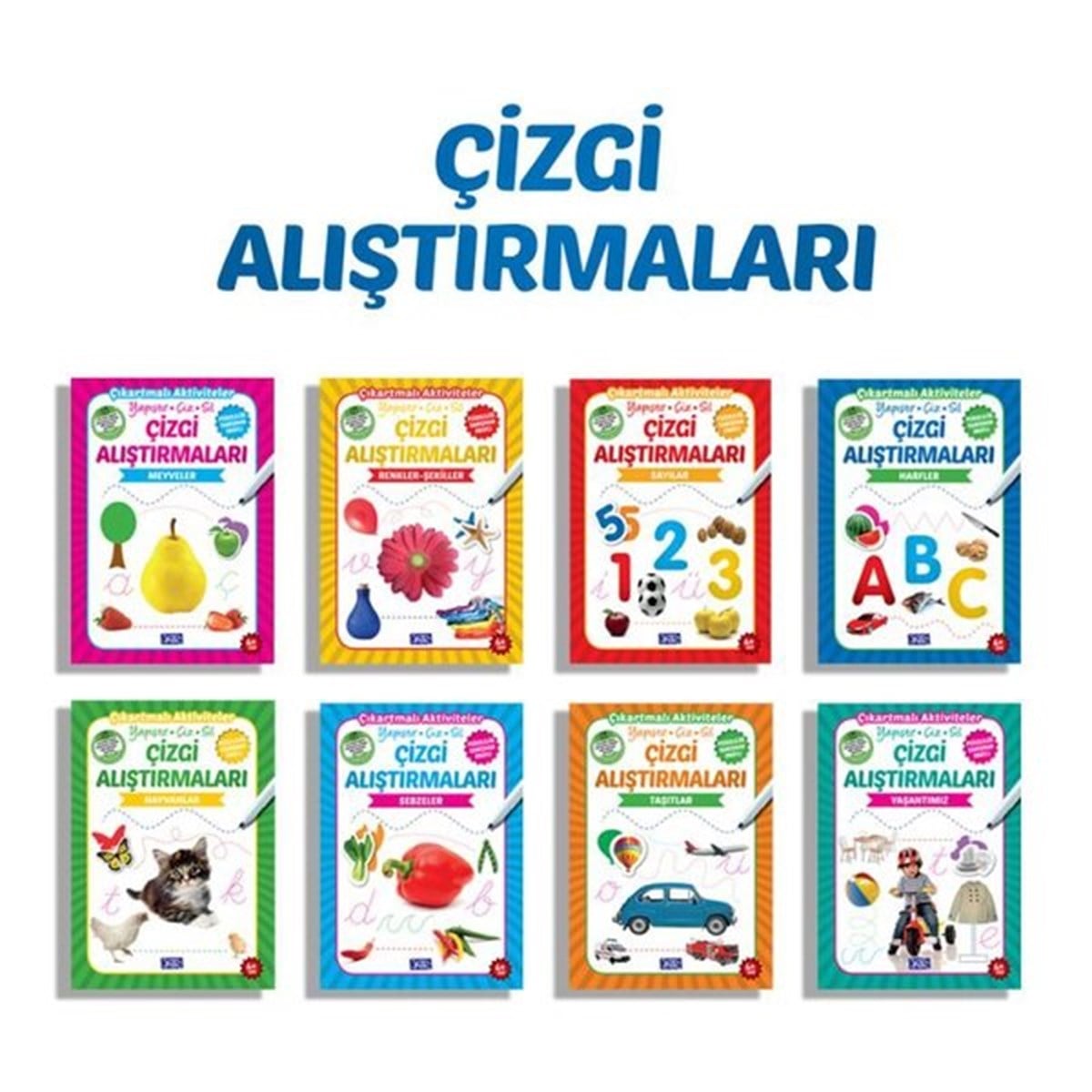 KolektifEgitim Etkinlik KitaplariÇizgi Alıştırmaları Seti - 8 Kitap Takım