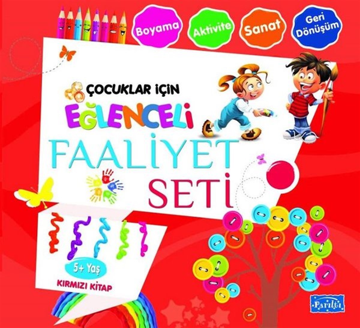 KolektifEtkinlik KitaplarıÇocuklar İçin Eğlenceli Faaliyet Seti Kırmızı Kitap 5 Yaş Üzeri