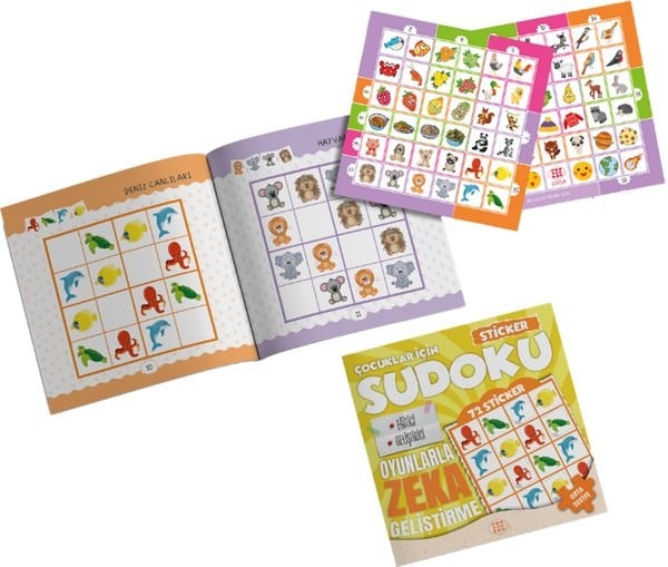 KolektifEgitim Etkinlik KitaplariÇocuklar İçin Sudoku - Orta Seviye 2 - Sticker Hediyeli