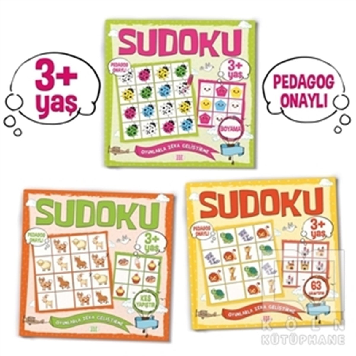 KolektifEtkinlik KitaplarıÇocuklar İçin Sudoku Seti (3+ Yaş) (3 Kitap Takım)