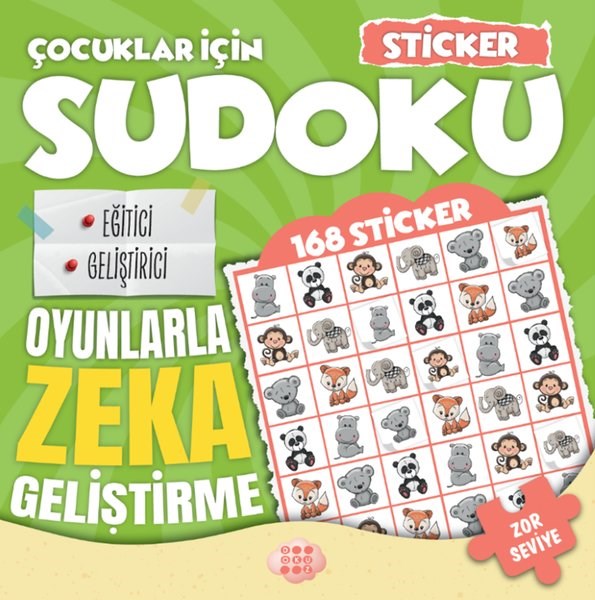 KolektifEgitim Etkinlik KitaplariÇocuklar İçin Sudoku - Zor Seviye 2 - Sticker Hediyeli