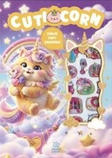 KolektifEgitim Etkinlik KitaplariCuticorn - Puffy Parlak Çıkartmalı Boyama Kitabı