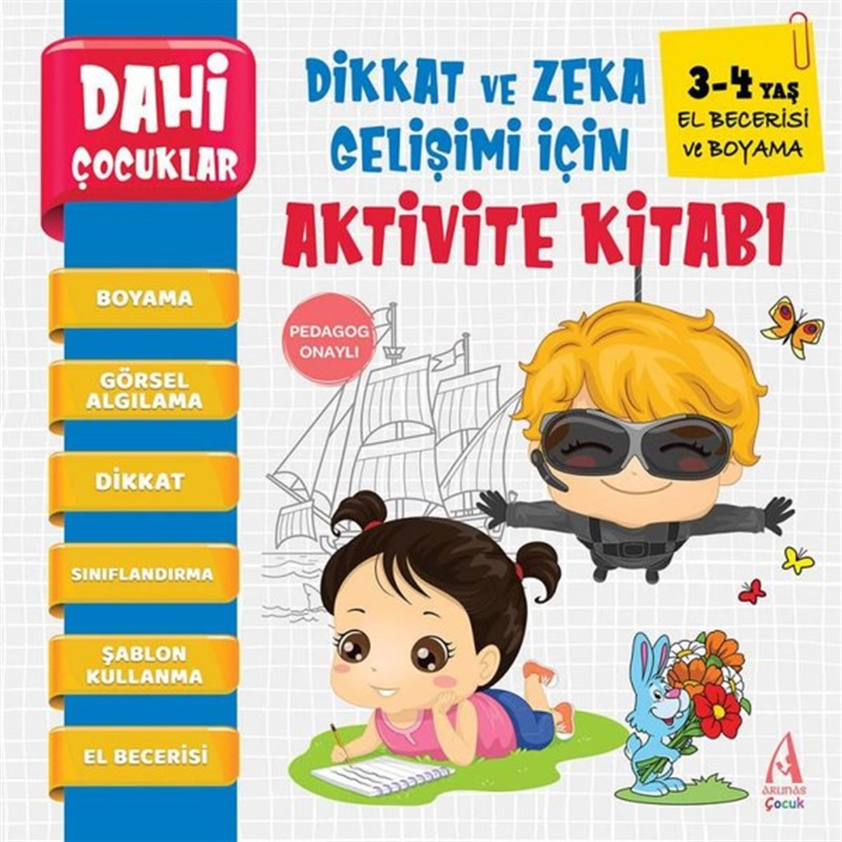KolektifEgitim Etkinlik KitaplariDahi Çocuklar - El Becerisi ve Boyama - Dikkat Geliştiren Zeka Gelişimi İçin Aktivite Kitabı - 3-4 Y