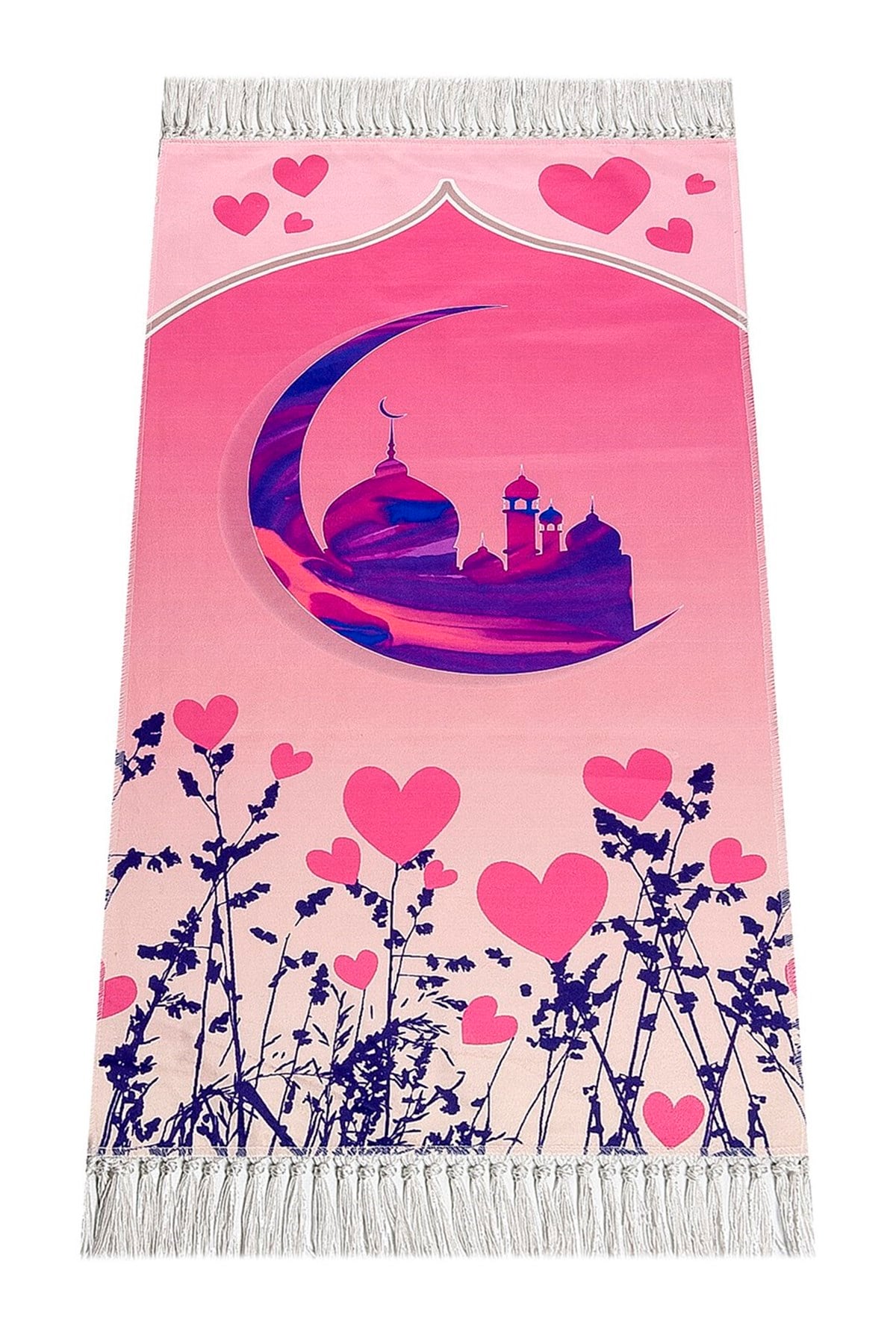Dijital Baskılı Çocuk Seccadesi - Pembe Camili - 44 X 78 cm