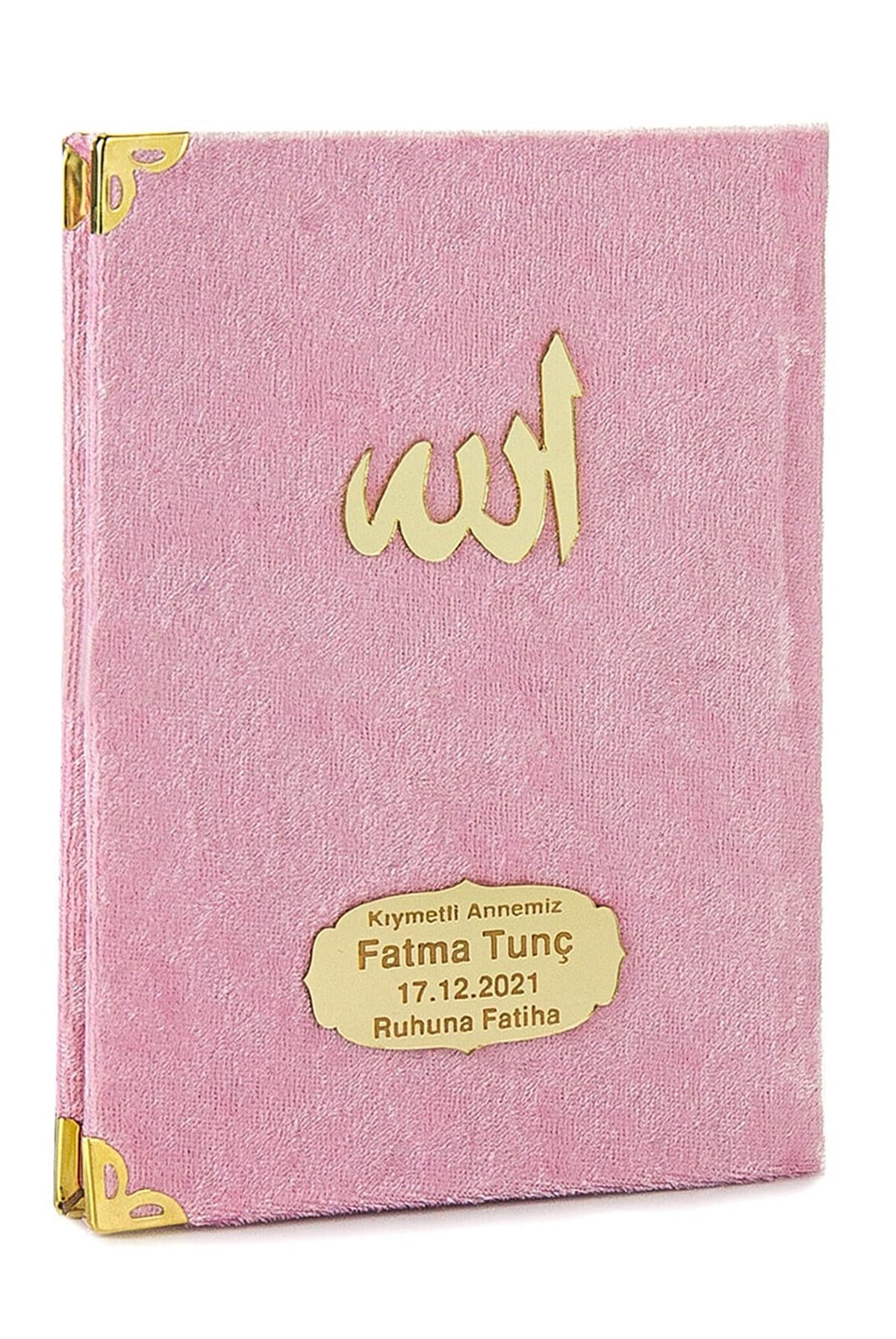 Ekonomik Kadife Kaplı Yasin Kitabı - 80 Sayfa - Pembe Renk