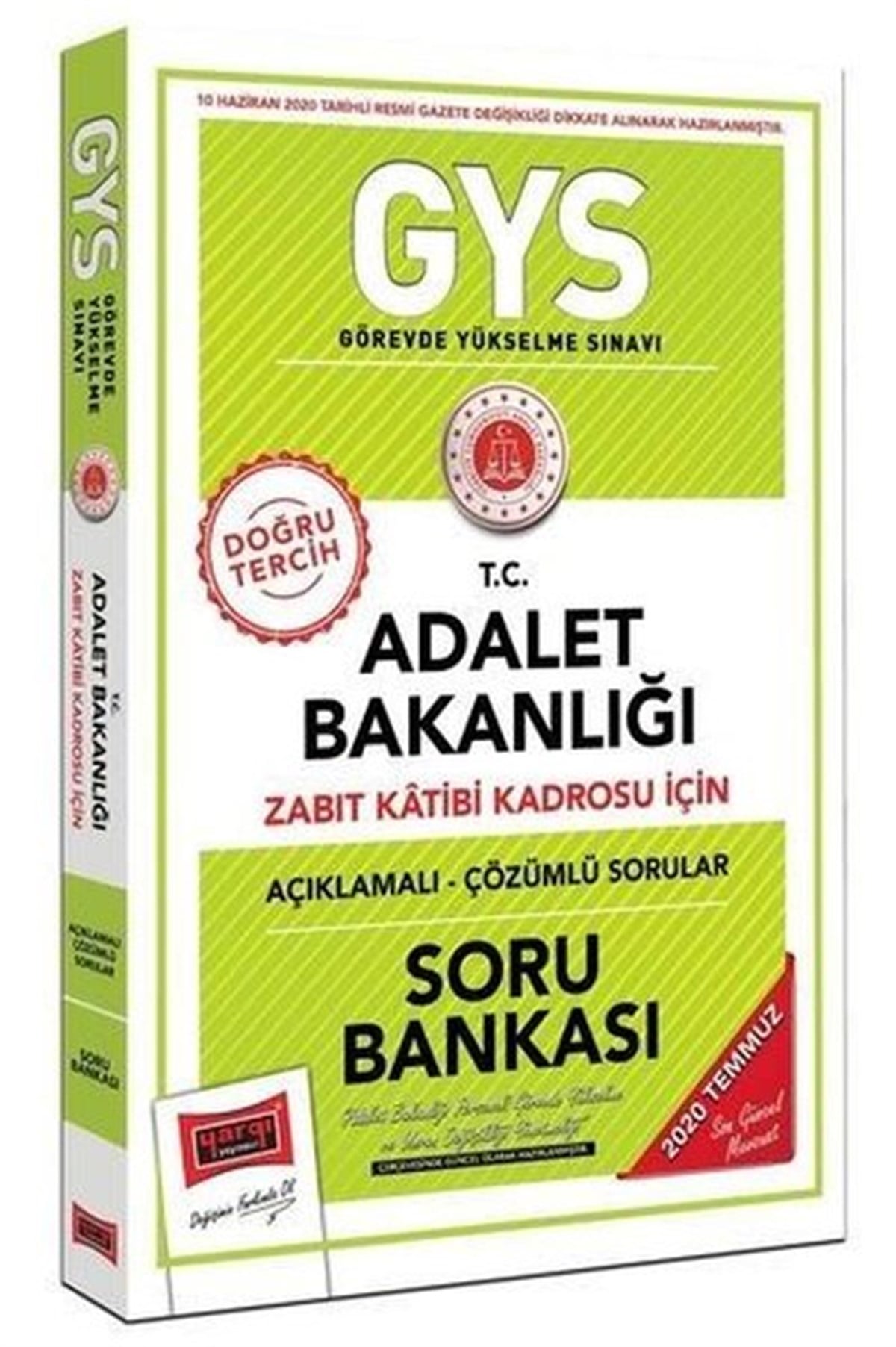 KolektifKPSSGYS T.C. Adalet Bakanlığı Zabıt Katibi Kadrosu İçin Açıklamalı Soru Bankası