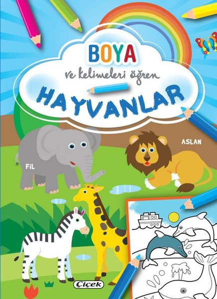 KolektifEgitim Etkinlik KitaplariHayvanlar - Boya ve Kelimeleri Öğren