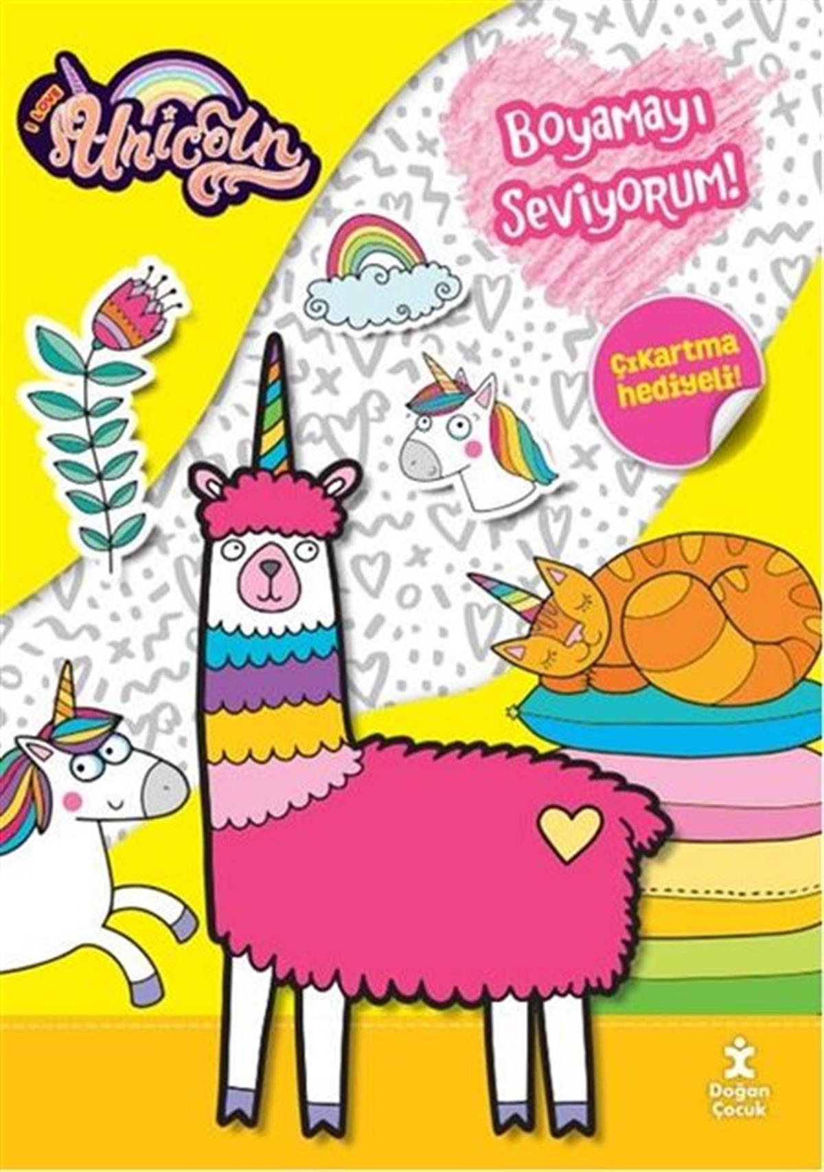 KolektifEgitim Etkinlik KitaplariI Love Unicorn-Boyamayı Seviyorum! Çıkartma Hediyeli!