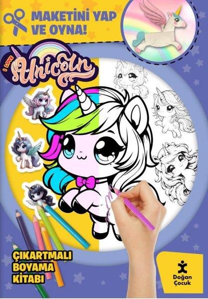 KolektifEgitim Etkinlik KitaplariI Love Unicorn Çıkartmalı Boyama Kitabı - Maketini Yap ve Oyna!