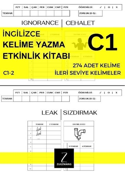 KolektifDil Bilimi - Etimolojiİngilizce Kelime Yazma Etkinlik Kitabı C1 - 2 İleri Seviye Kelimeler