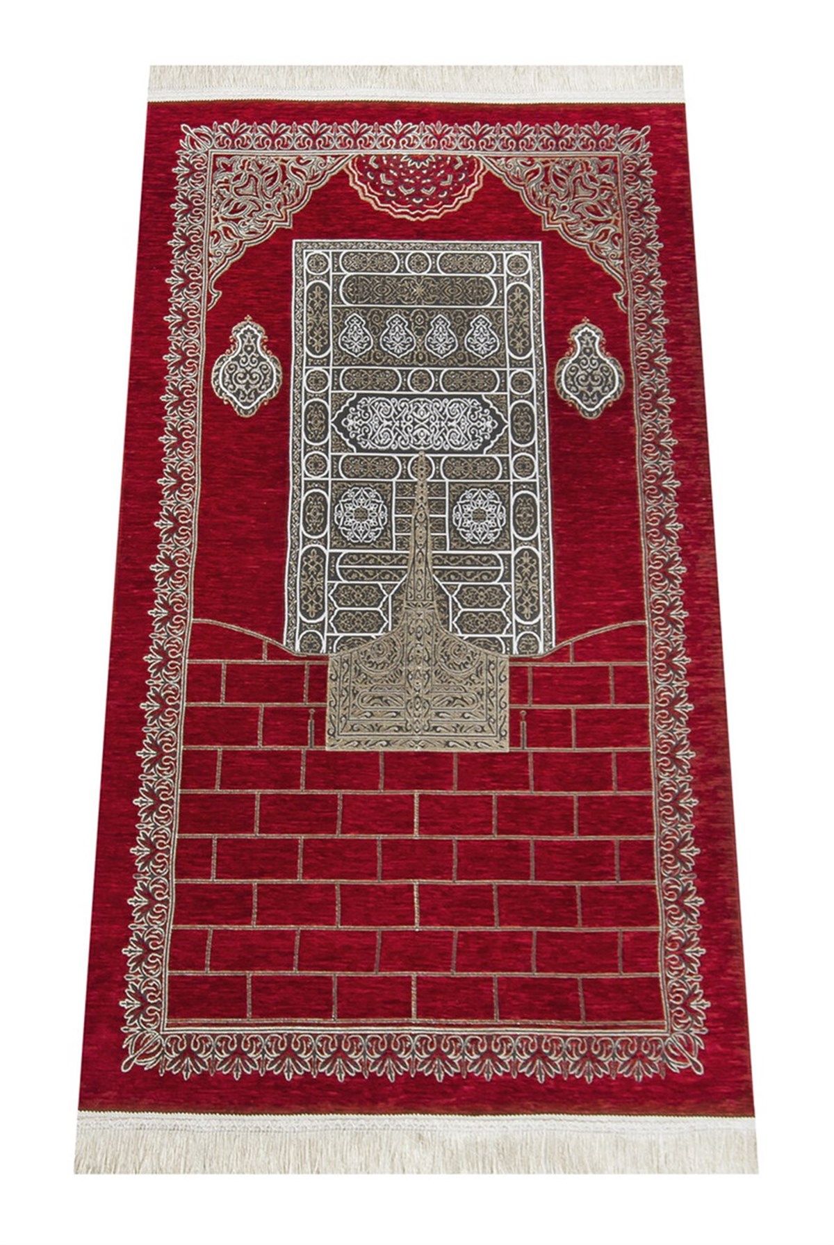 Kabe Desenli Ultra Plus Kırmızı Şönil Seccade 19