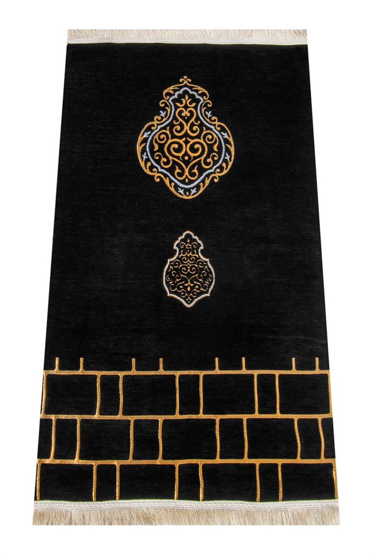 Kabe Desenli Ultra Plus Siyah Şönil Seccade 3