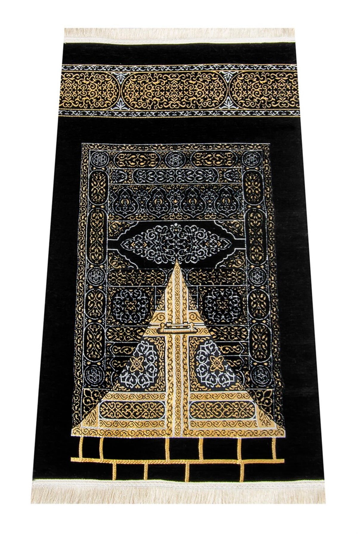 Kabe Desenli Ultra Plus Siyah Şönil Seccade 7