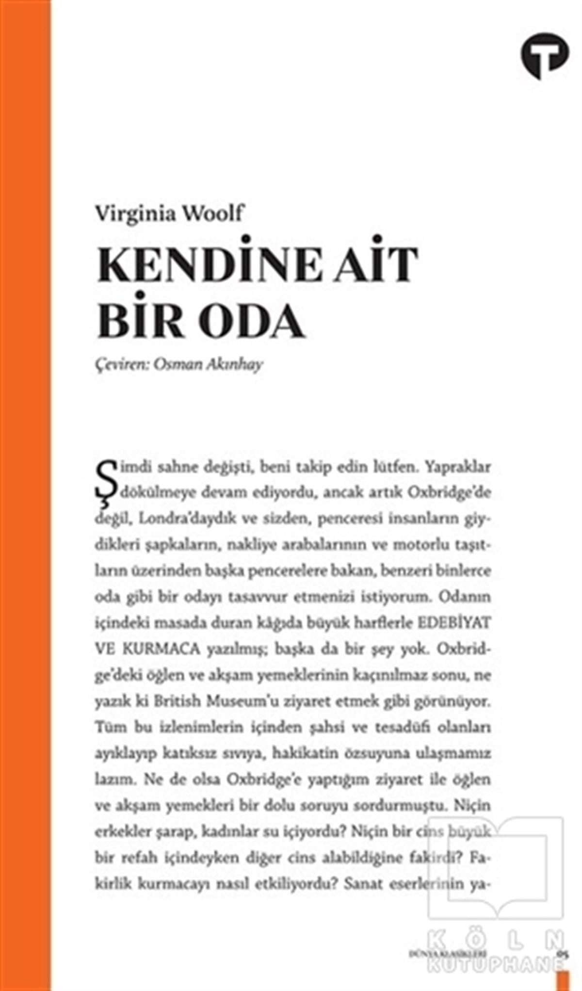 Virginia WoolfRomanKendine Ait Bir Oda