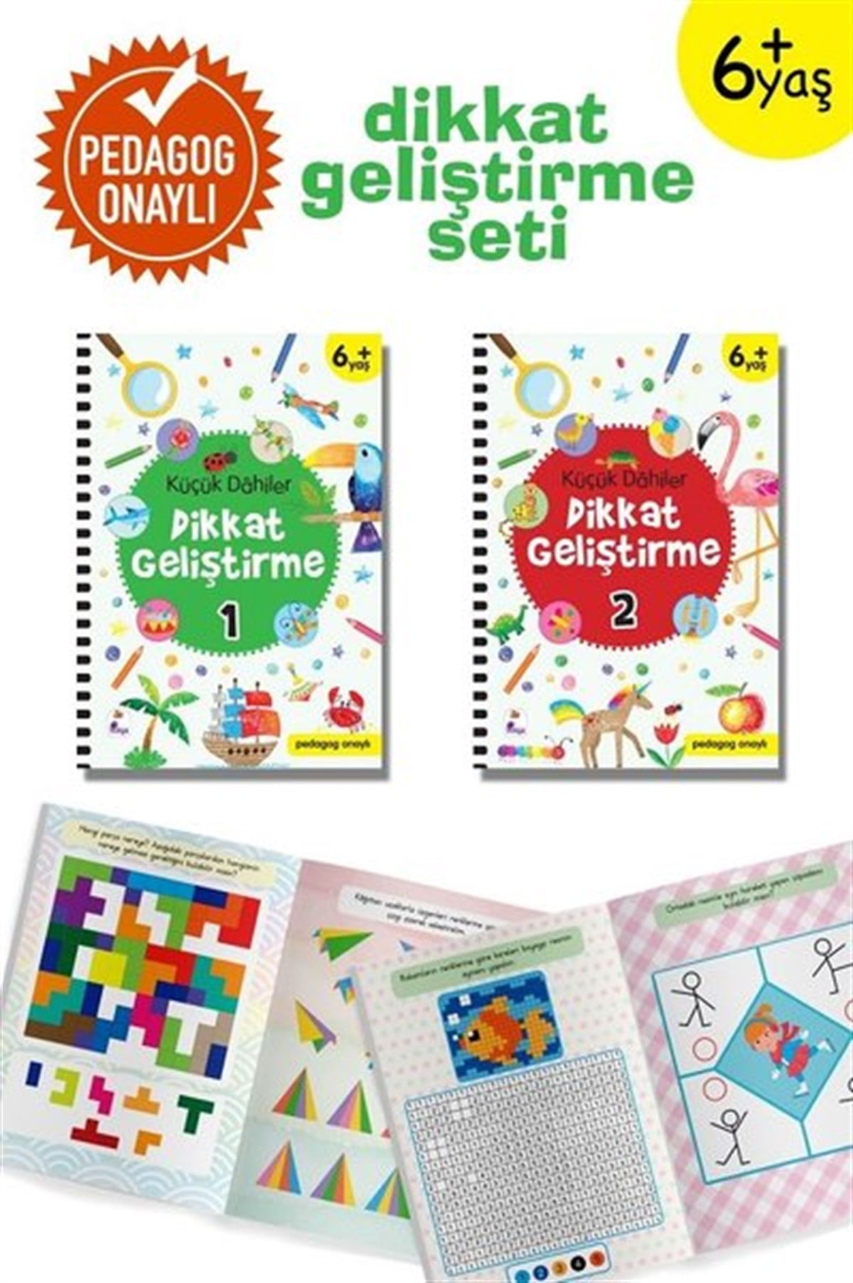 Ayça G. DerinEtkinlik KitaplarıKüçük Dahiler Dikkat Geliştirme Seti - 6+ Yaş-2 Kitap Takım