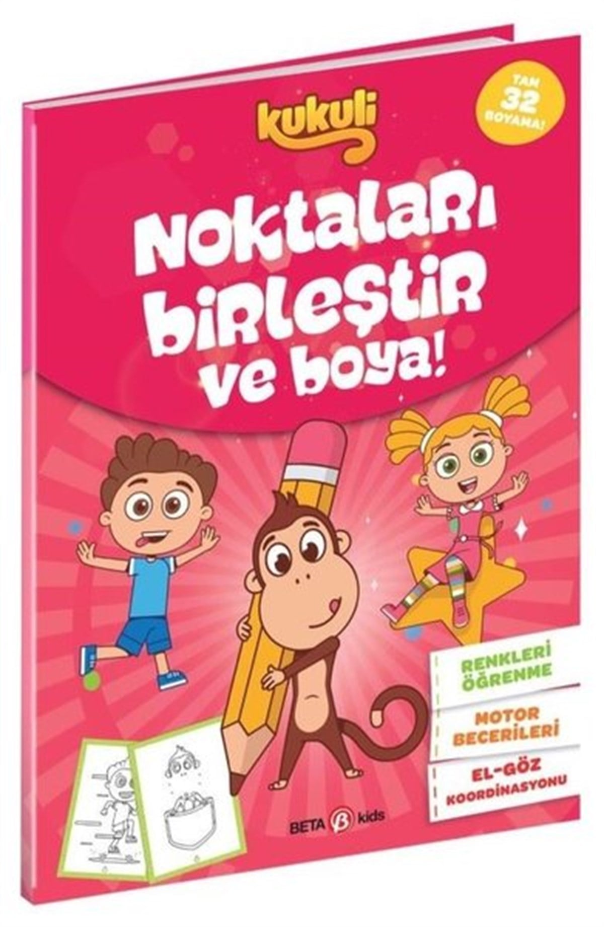KolektifEgitim Etkinlik KitaplariKukuli - Noktaları Birleştir ve Boya! Pembe Kapak