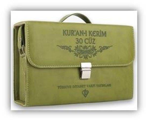 Kolektifİslami KitaplarKur'an-ı Kerim Orta Boy 30 Cüz Yeşil Çanta Kare Kodlu