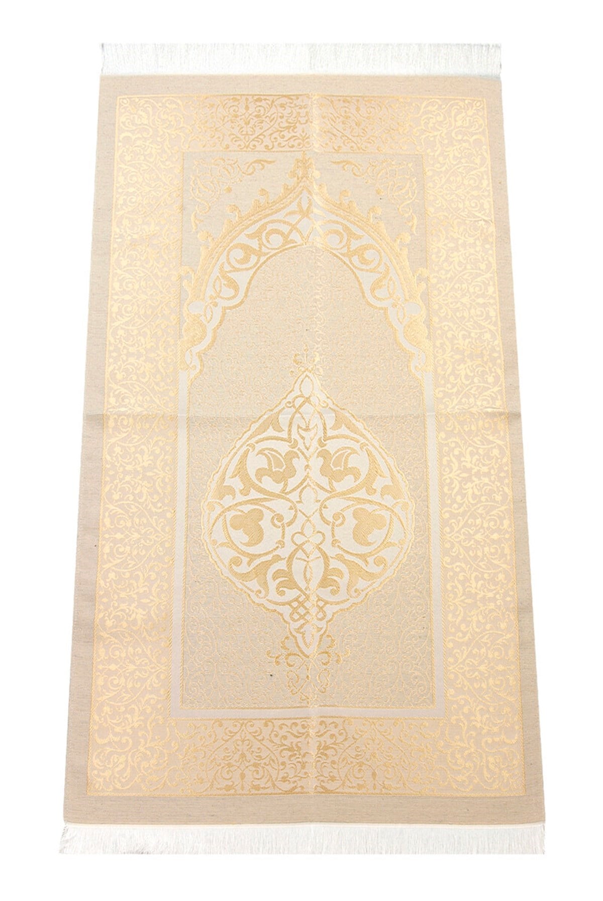 Lüks Açık Renk Osmanlı Tafta Seccade Gold