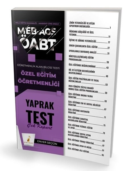 Enver SeçginDiger Sinavlara HazirlikMEB - AGS ÖABT Özel Eğitim Öğretmenliği Yaprak Test