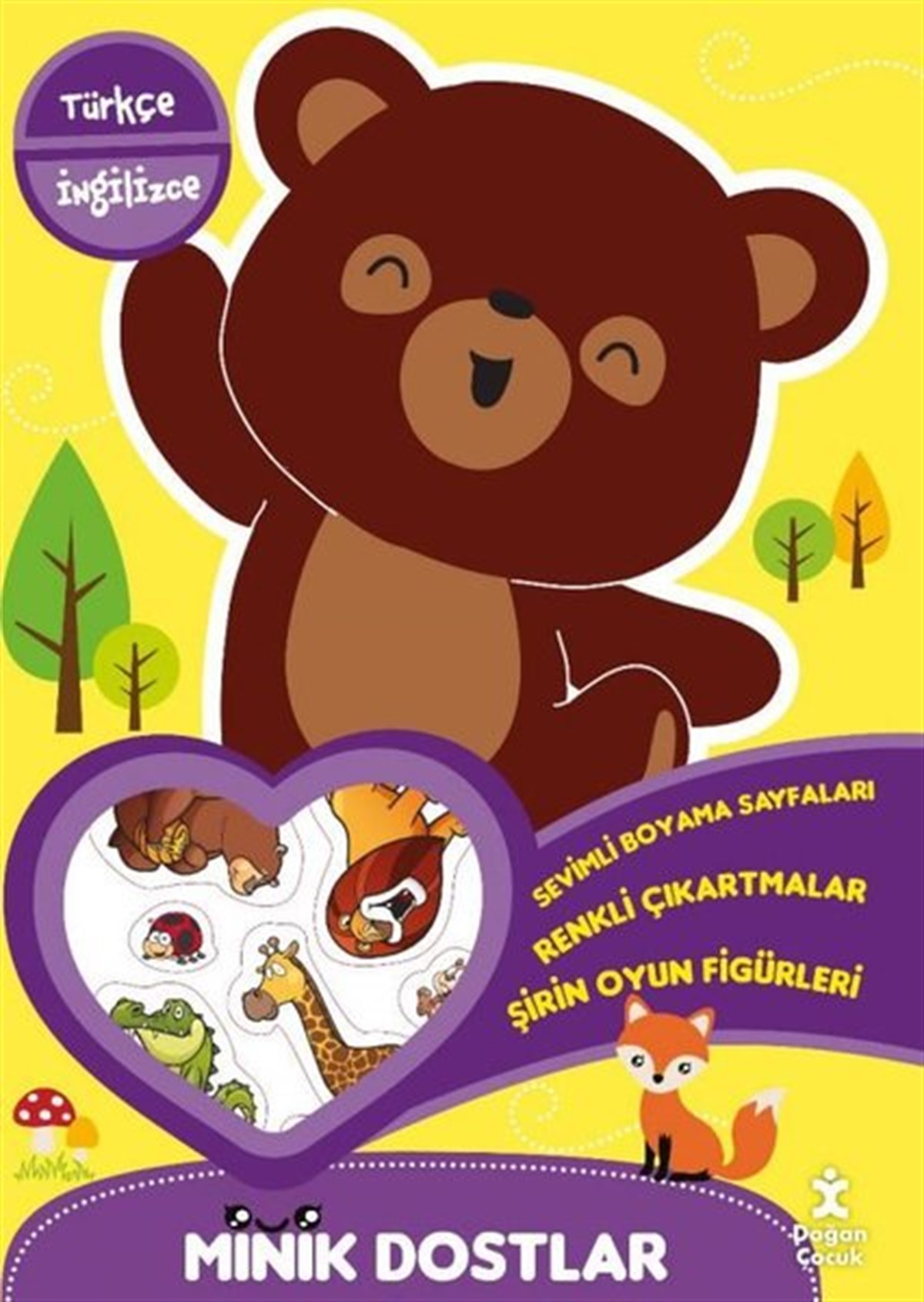 KolektifEgitim Etkinlik KitaplariMinik Dostlar Ormanda Yürüyüş Boyama Kitabı - Türkçe İngilizce