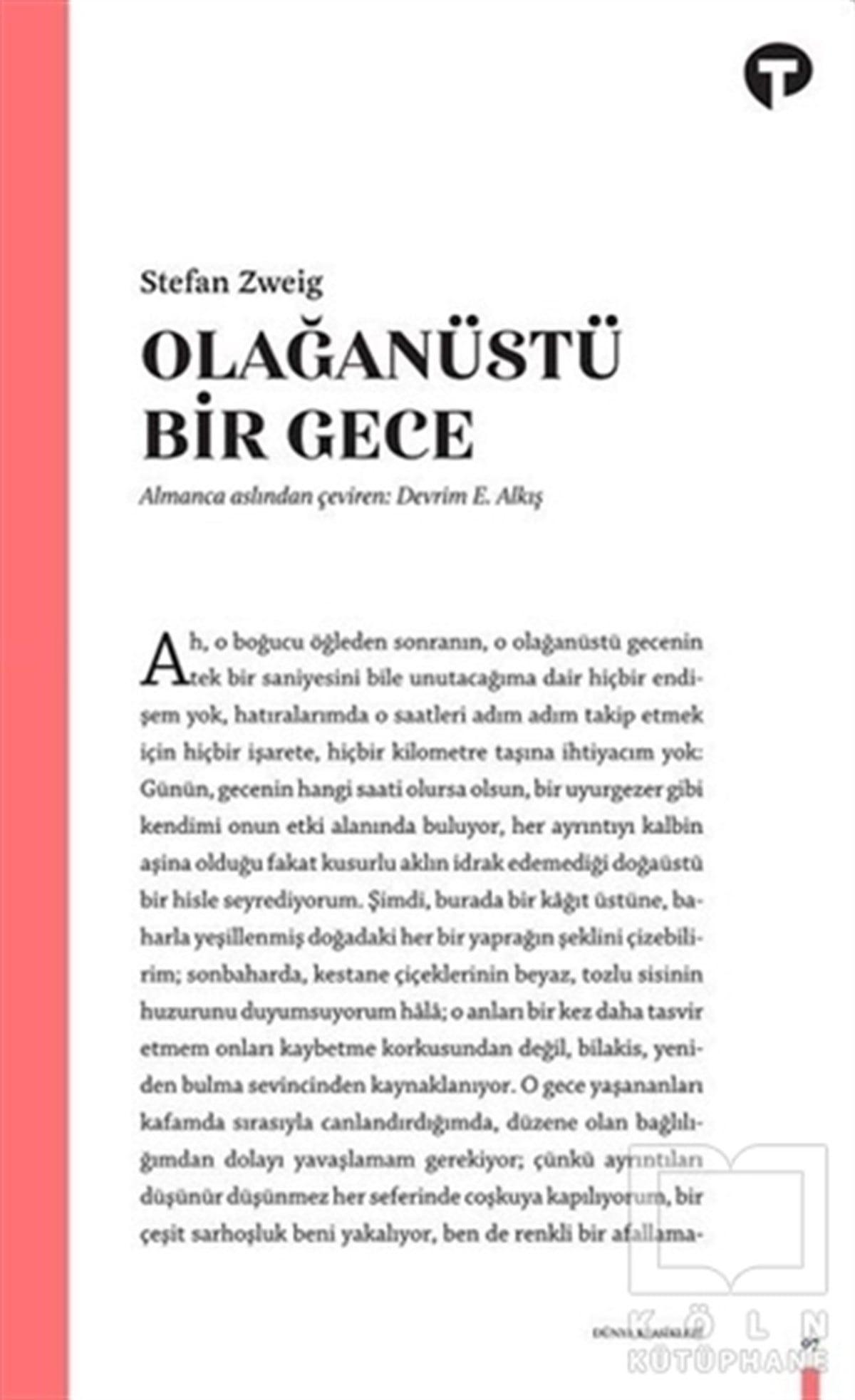Stefan ZweigRomanOlağanüstü Bir Gece