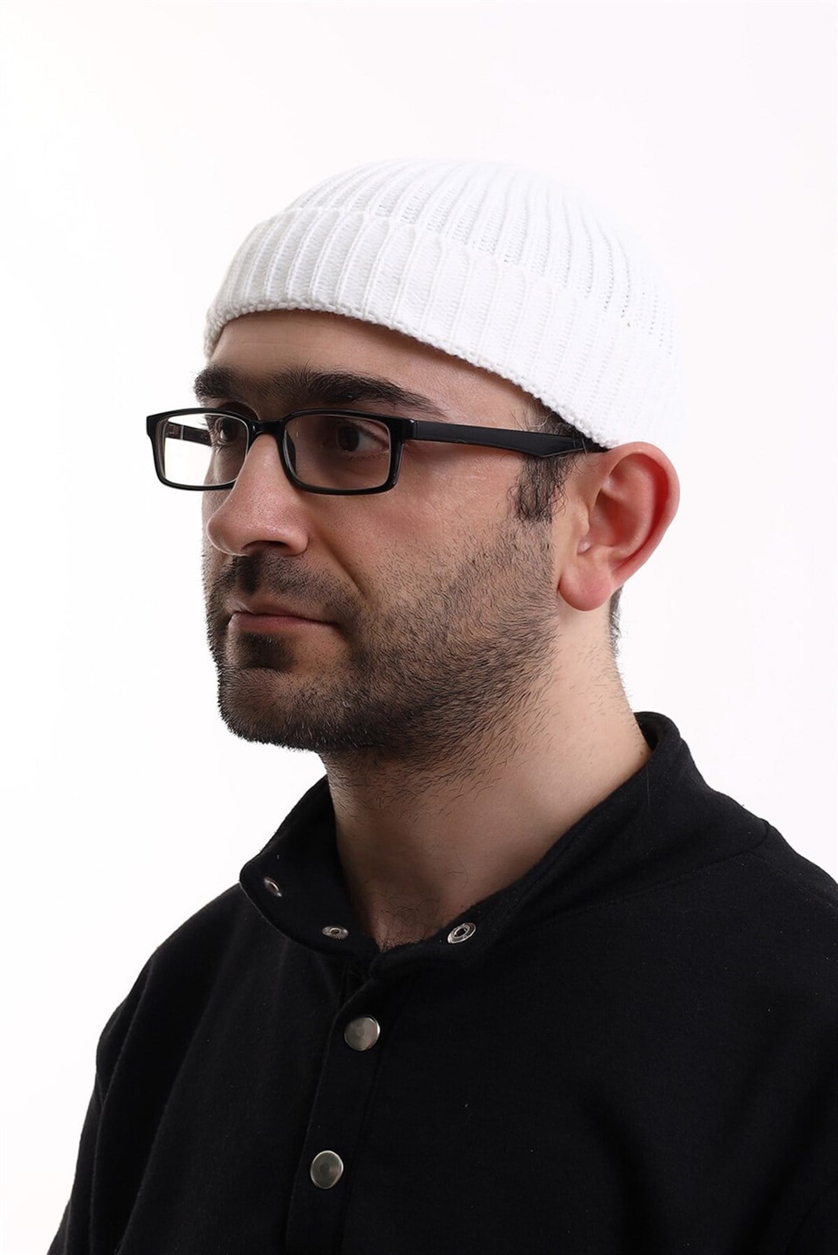 Orlon Katlamalı Takke - Beyaz