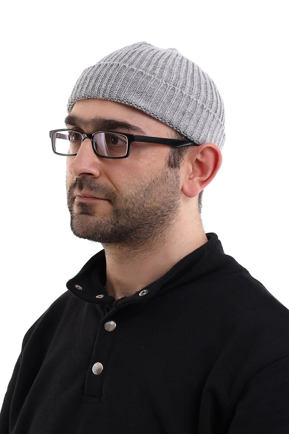 Orlon Katlamalı Takke - Gri