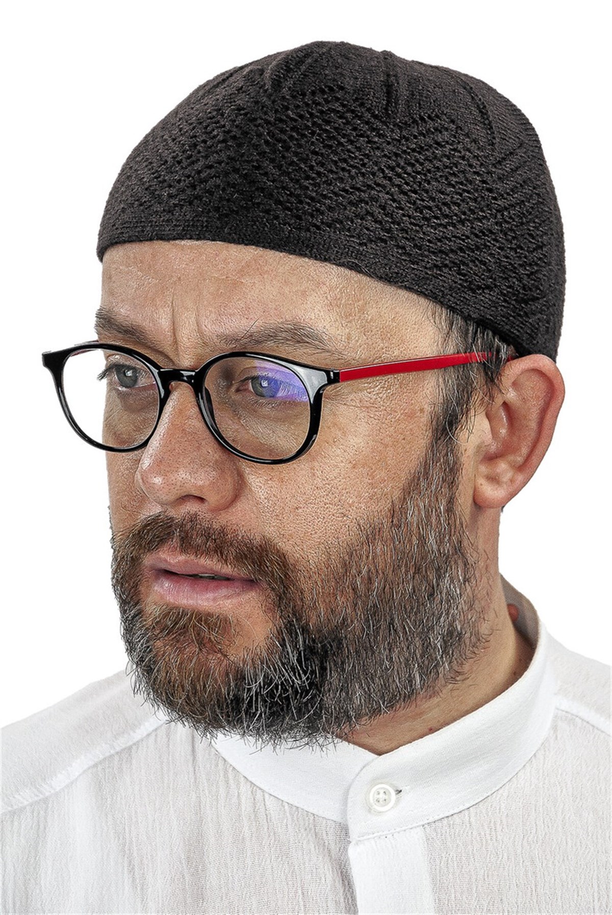 Orlon Örme Kışlık Yün Bere Takke Baklava Desen K.Kahve