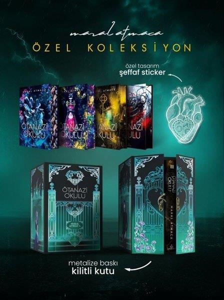 Maral AtmacaTürk RomaniÖtanazi Okulu Serisi - Yan Boyamalı Kilitli Özel Koleksiyon Seti - 4 Kitap Takım - Kutulu