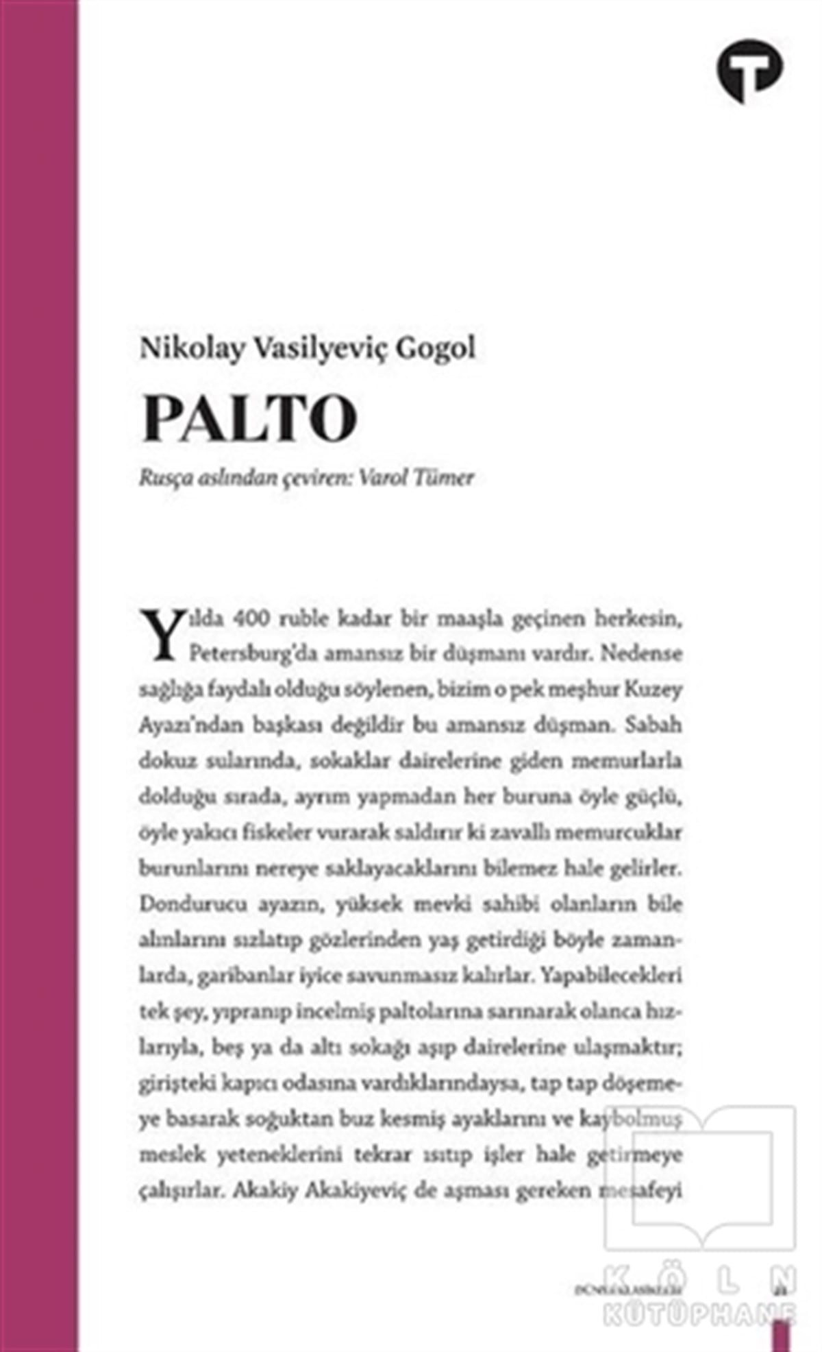 Nikolay Vasilyeviç GogolTürkçe RomanlarPalto