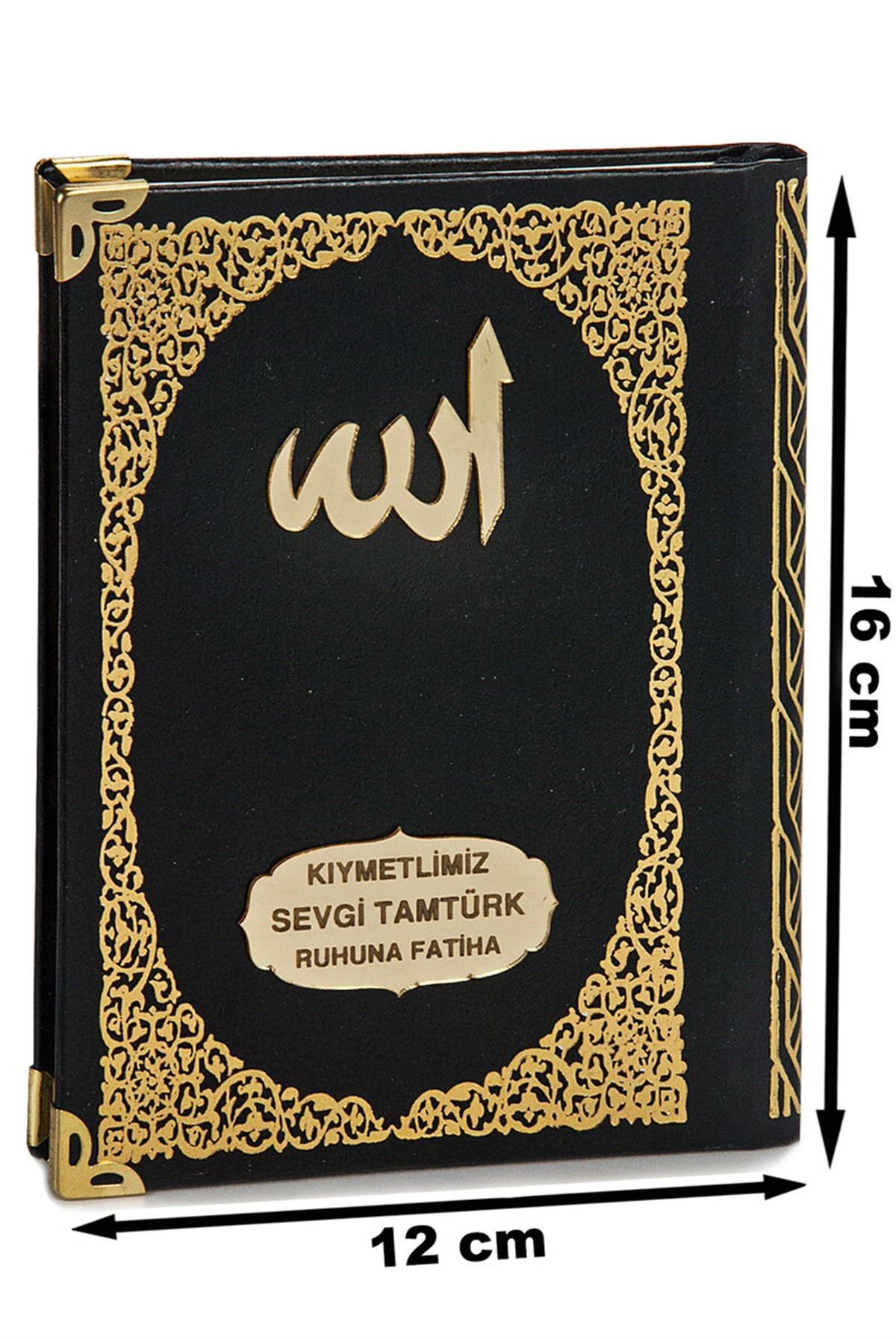 Pleksiye Özel İsim Yazılı Ciltli Yasin Kitabı Çanta Boy Siyah 128 Sayfa
