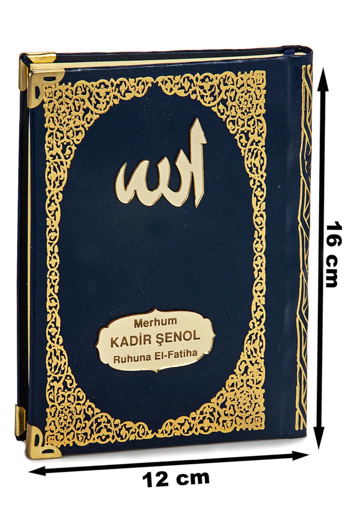 Pleksiye Özel İsim Yazılı Ciltli Yasin Kitabı Çanta Boy Lacivert 128 Sayfa
