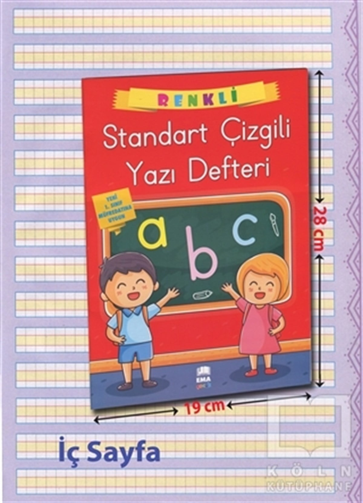 KolektifDiğerRenkli Standart Kare Çizgili Yazı Defteri A4 Ebat
