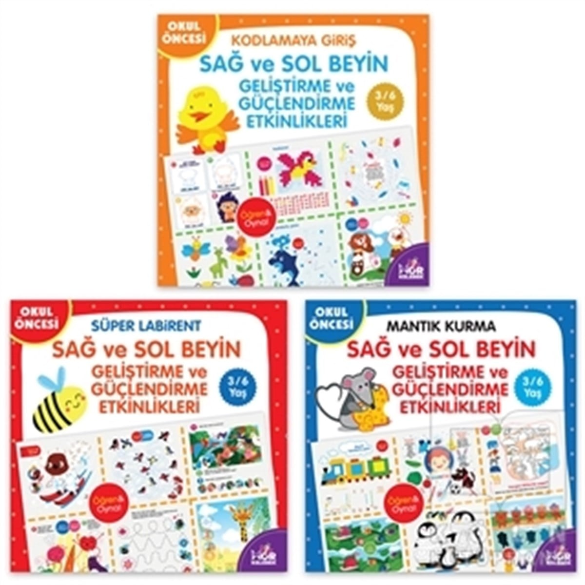 KolektifEtkinlik KitaplarıSağ ve Sol Beyin Geliştirme ve Güçlendirme Etkinlikleri Seti 3-6 Yaş (3 Kitap Takım)