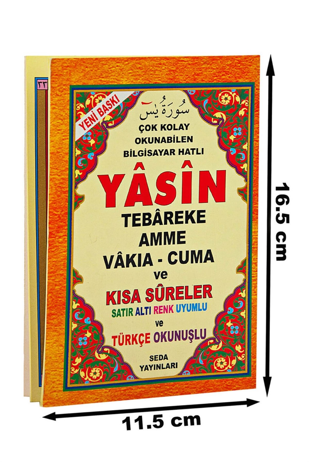 Satır Altı Renk Uyumlu - Türkçe Okunuşlu Çanta Boy Yasin Kitabı