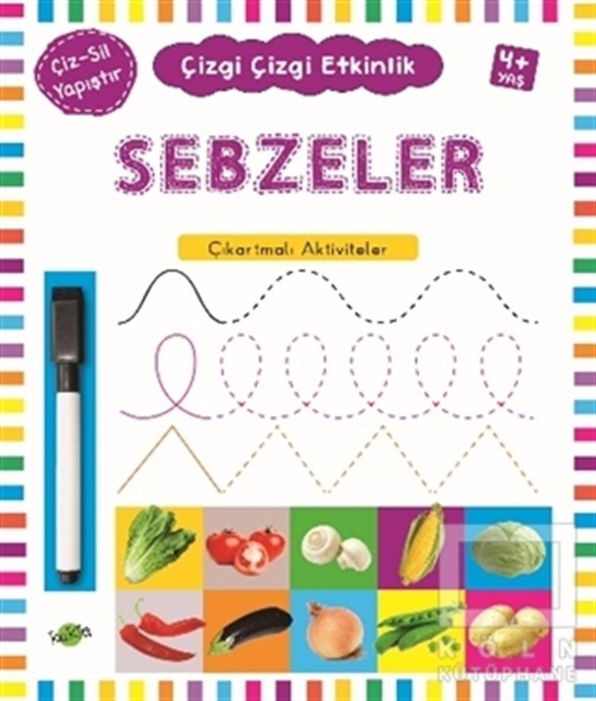 KolektifÇıkartmalı KitaplarSebzeler 4 Yaş ve Üstü - Çizgi Çizgi Etkinlik