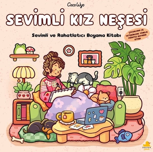 Coco WyoEtkinlik KitaplarıSevimli Kız Neşesi - Sevimli ve Rahatlatıcı Boyama Kitabı